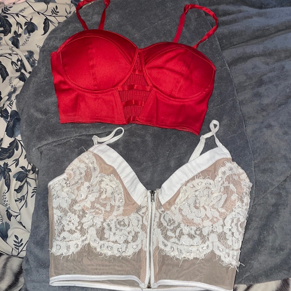 Two Charlotte Russe party crop tops
